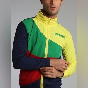 COLOUR BLOCK HIGH NECK JACKET vintage